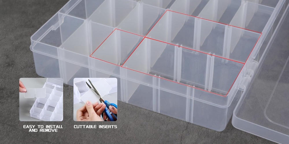 2Pcs Clear Plastic Storage Box - Tackle Box incelemesi ve fiyatı