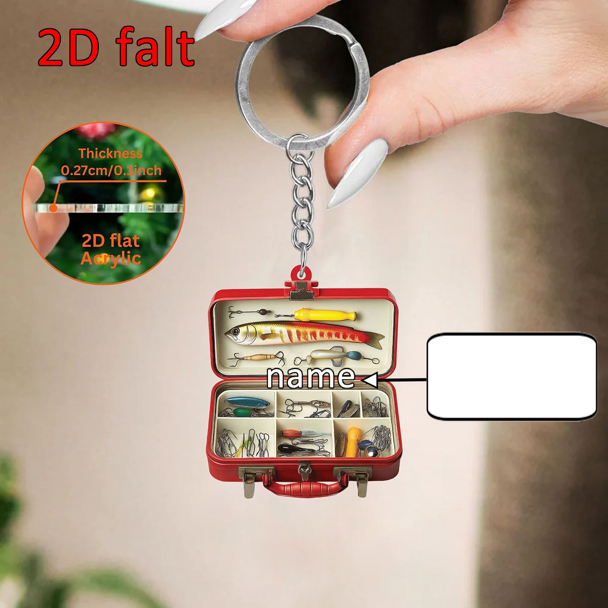 Custom Name 2D Flat Acrylic Fi - Tackle Box incelemesi ve fiyatı
