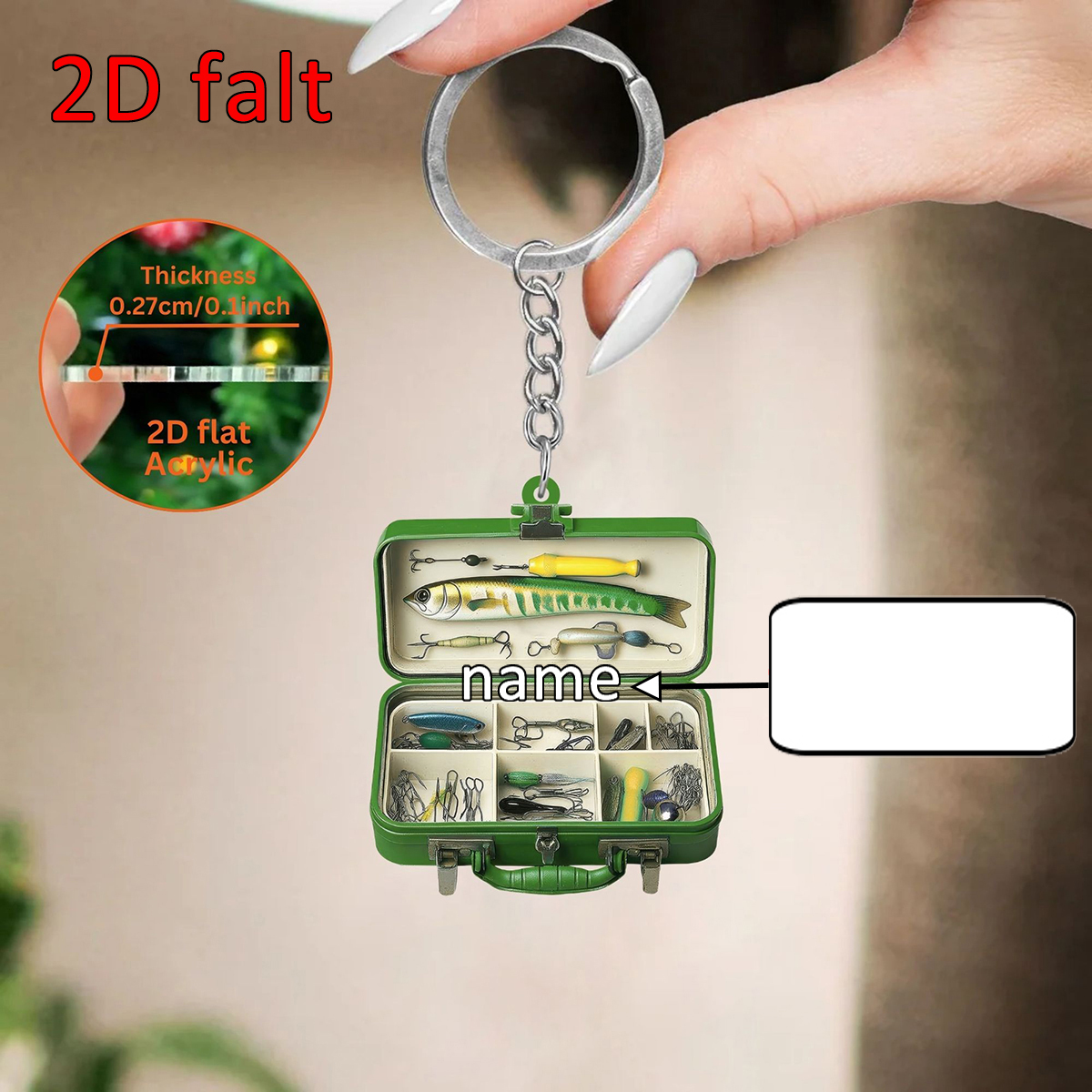 Custom Name 2D Flat Acrylic Fi - Tackle Box incelemesi ve fiyatı